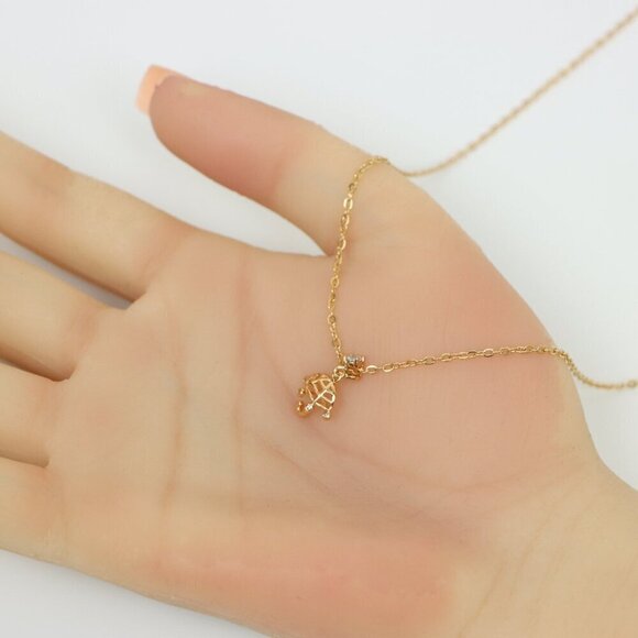 "Delicate Rose Gold Plated Necklace with Umbrella Charm,  XPNL0147 - Picture 5 of 13